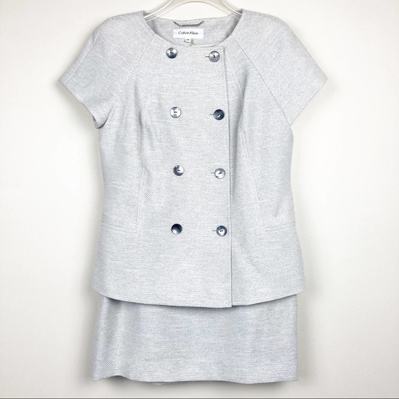 Calvin Klein Skirt Suit Set Short Sleeve Blazer - Picture 9 of 9